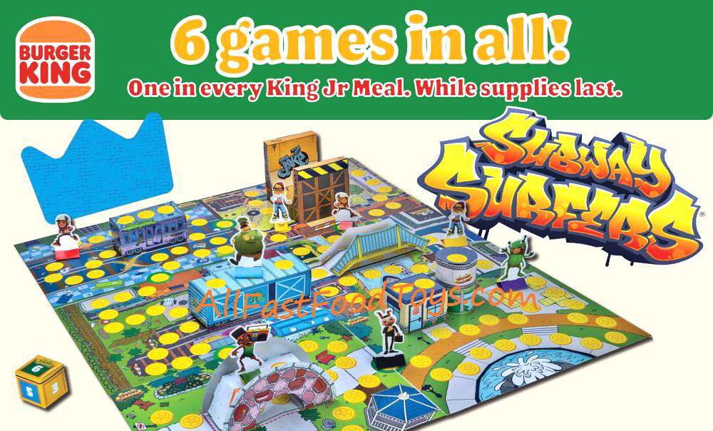 2022 Burger King SUBWAY SURFERS Activity Games Complete Set Of 6 Free  Shipping