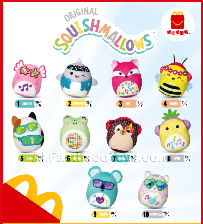McDonald's Squishmallows Happy Meal Toys Complete Set of 10 Toy
