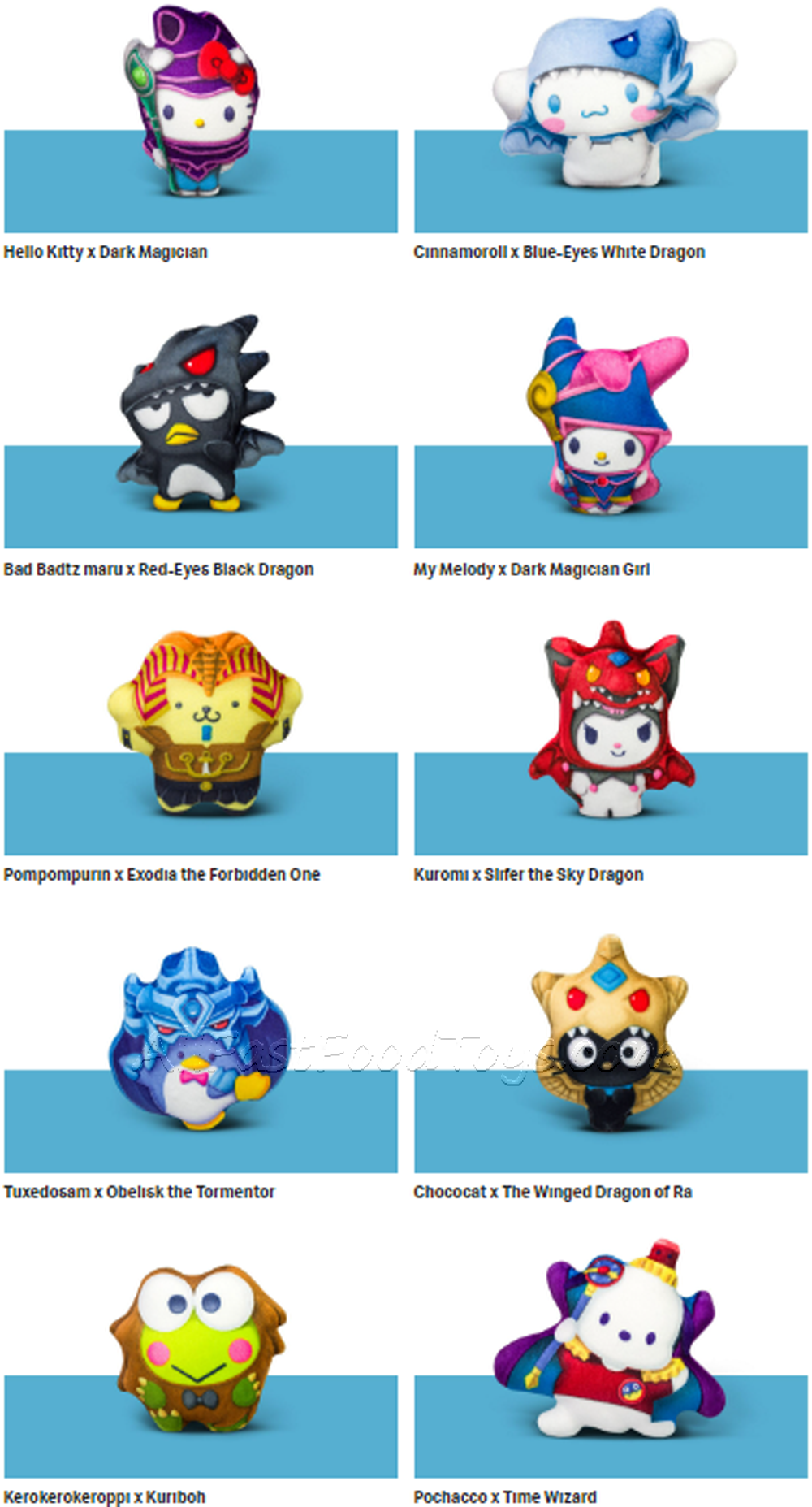 McDonald's YuGiOh Hello Kitty Happy Meal Commercial Complete Set of